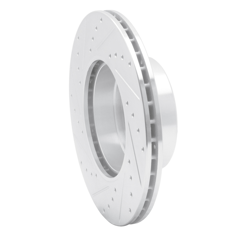 BMW 528I Brake Rotor (1) - Front Right - R1 Concepts - Drilled & Slotted - Silver - `96-`03